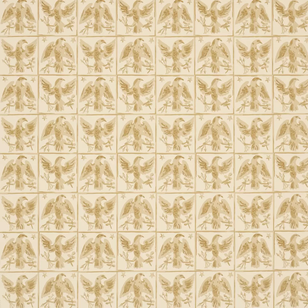 Barton's Eagle Hand Print Wallpaper - Yellow