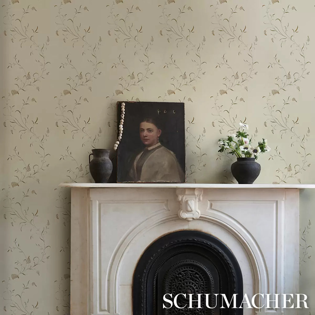 Winding Wheat Wallpaper in an interior setting