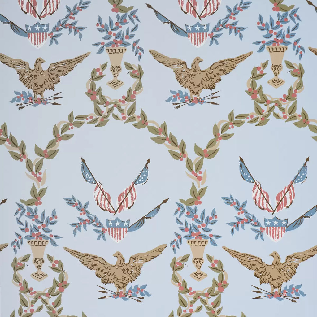 Liberty's Laurels Wallpaper - Blue
