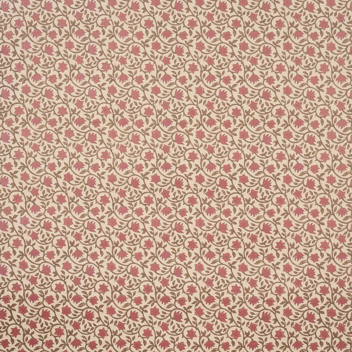 Malaya Hand-Block Print Wallpaper - Red