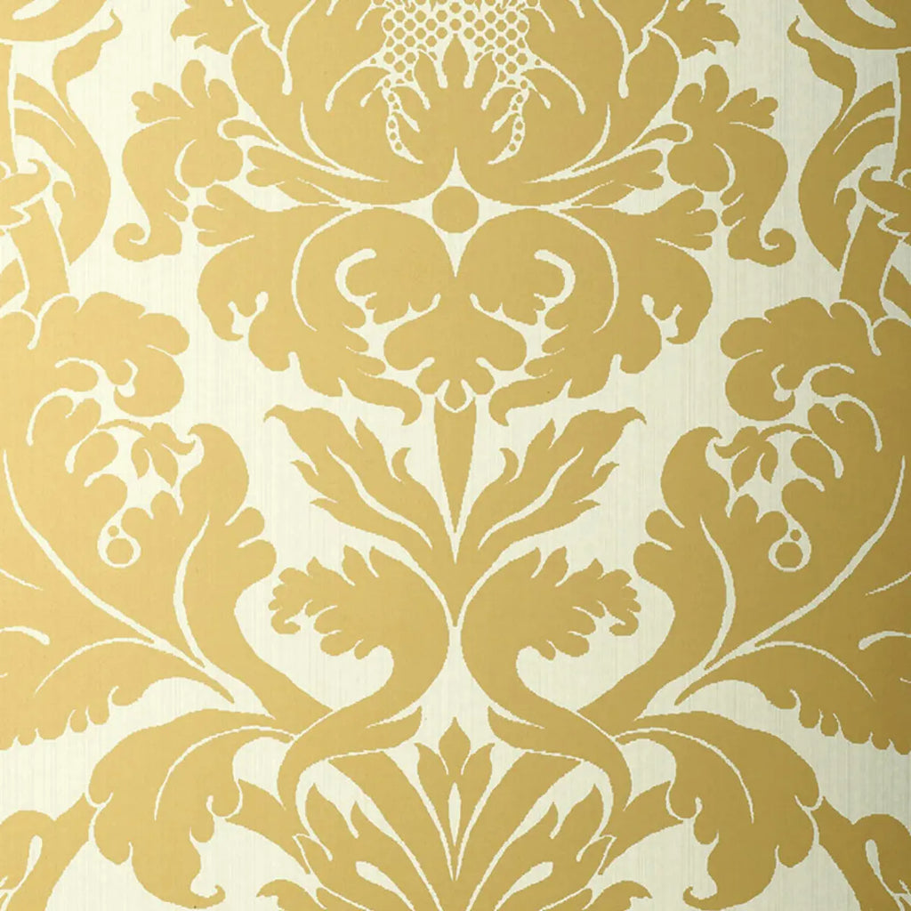Fiorella Damask Wallpaper - Patina