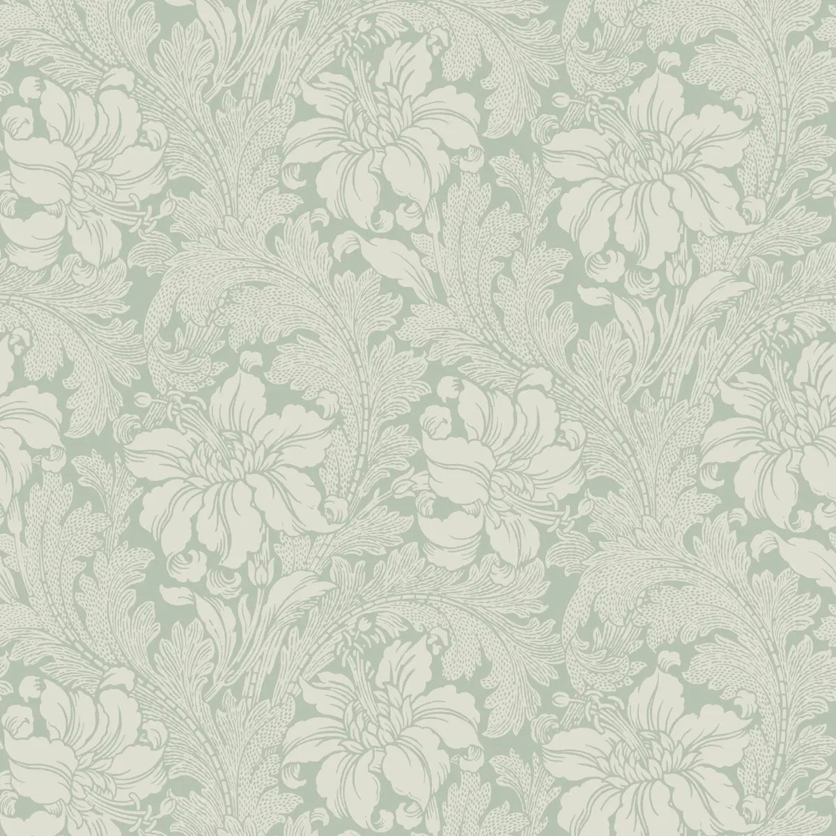 Acanthus Garden Wallpaper - Sage