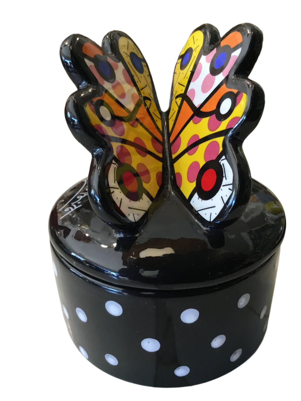 signed butterfly trinket box