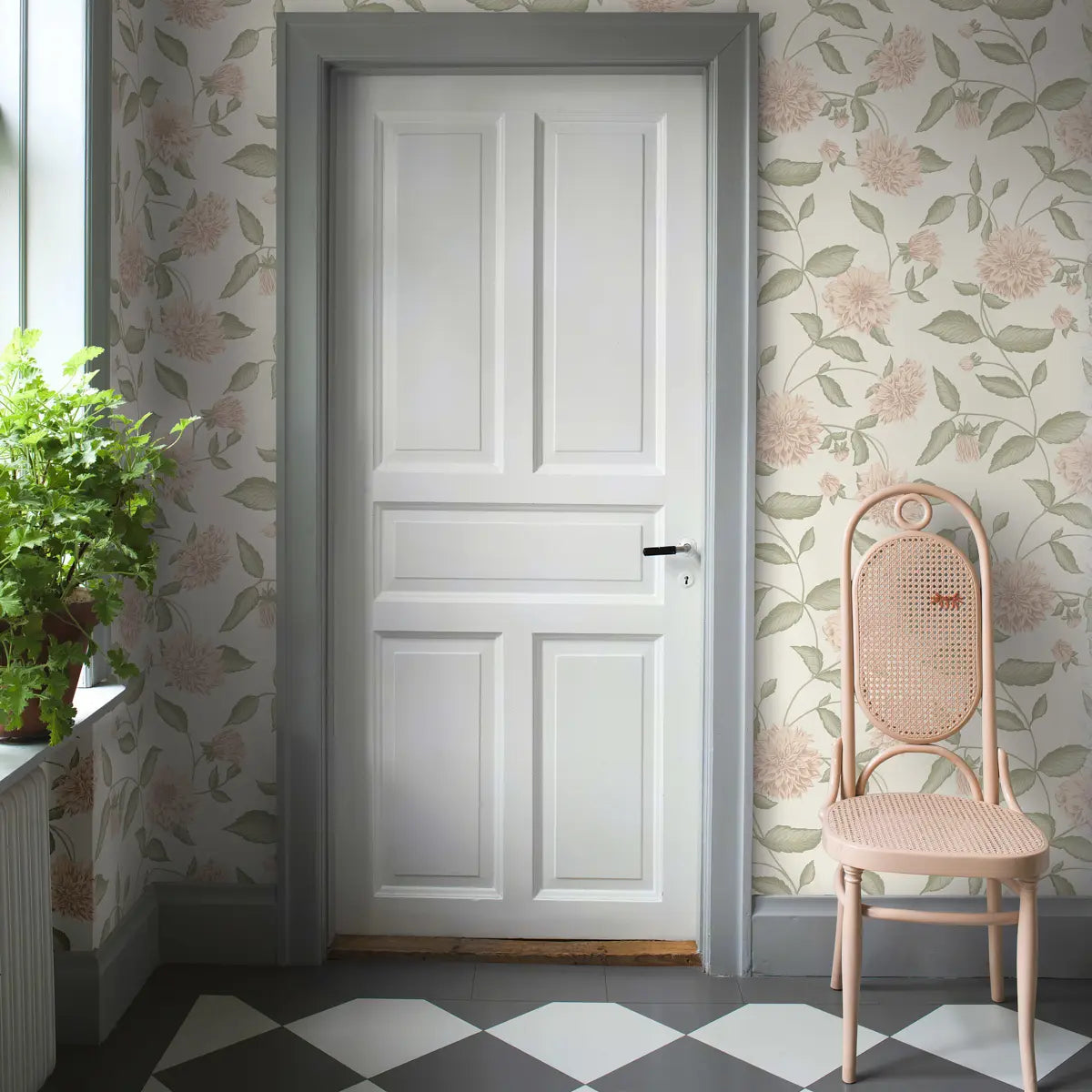 Dahliadröm Wallpaper in an interior setting