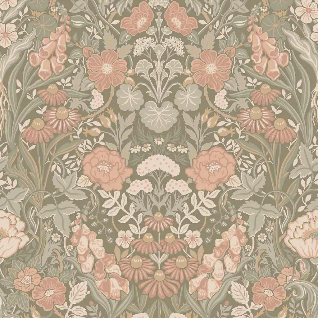 Örtagård Wallpaper - Blush And Sage
