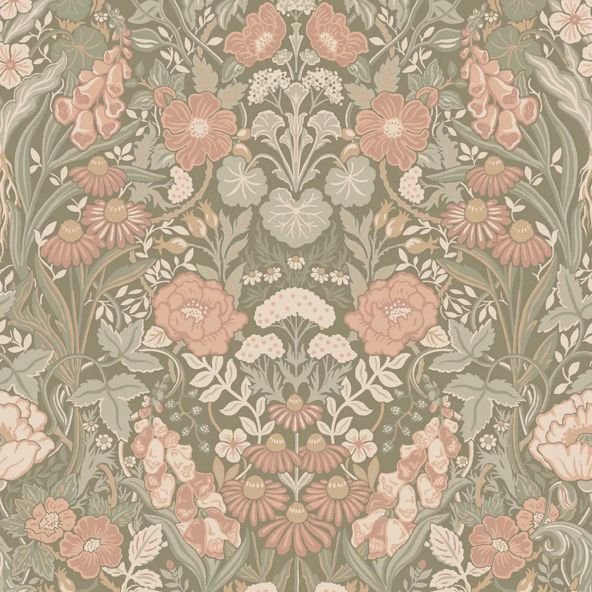 Örtagård Wallpaper - Blush And Sage