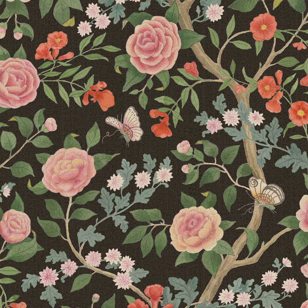 Kamelia Wallpaper - Black