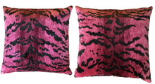 Load image into Gallery viewer, scalamandre tiger silk pink pillow pair