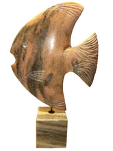 Load image into Gallery viewer, marble fish sculpture on stand