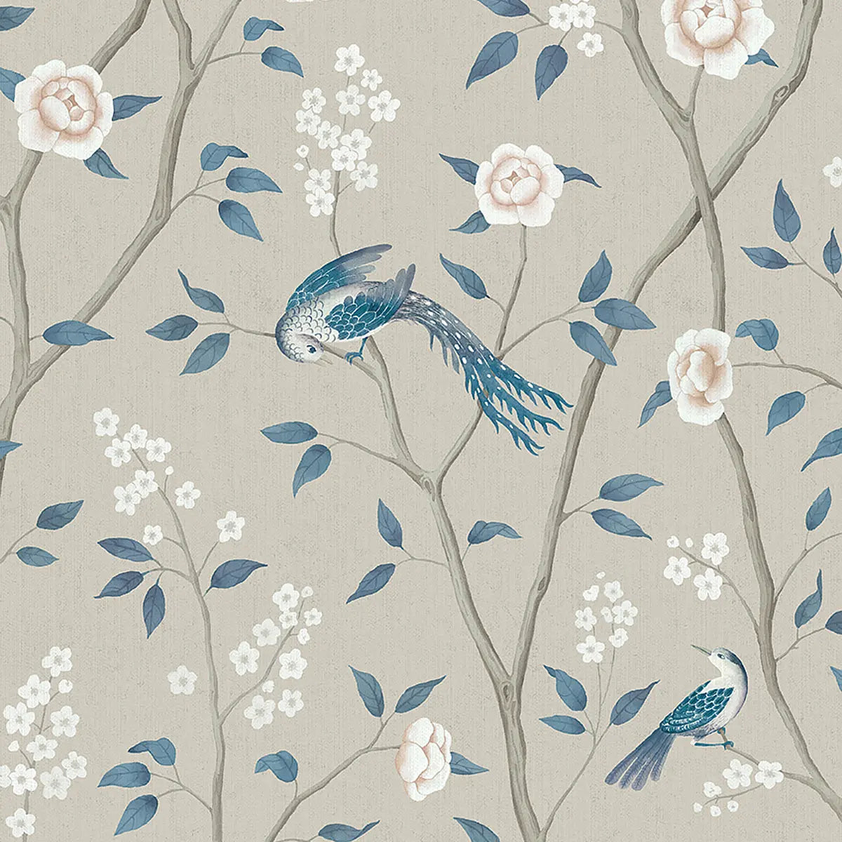Paradise Birds Wallpaper - Turquoise Shimmer