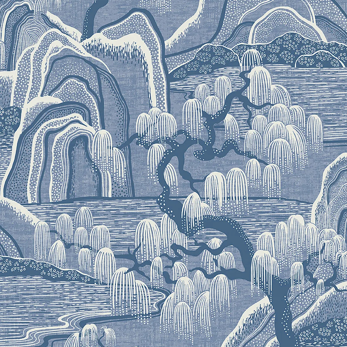 Indigo Garden Wallpaper