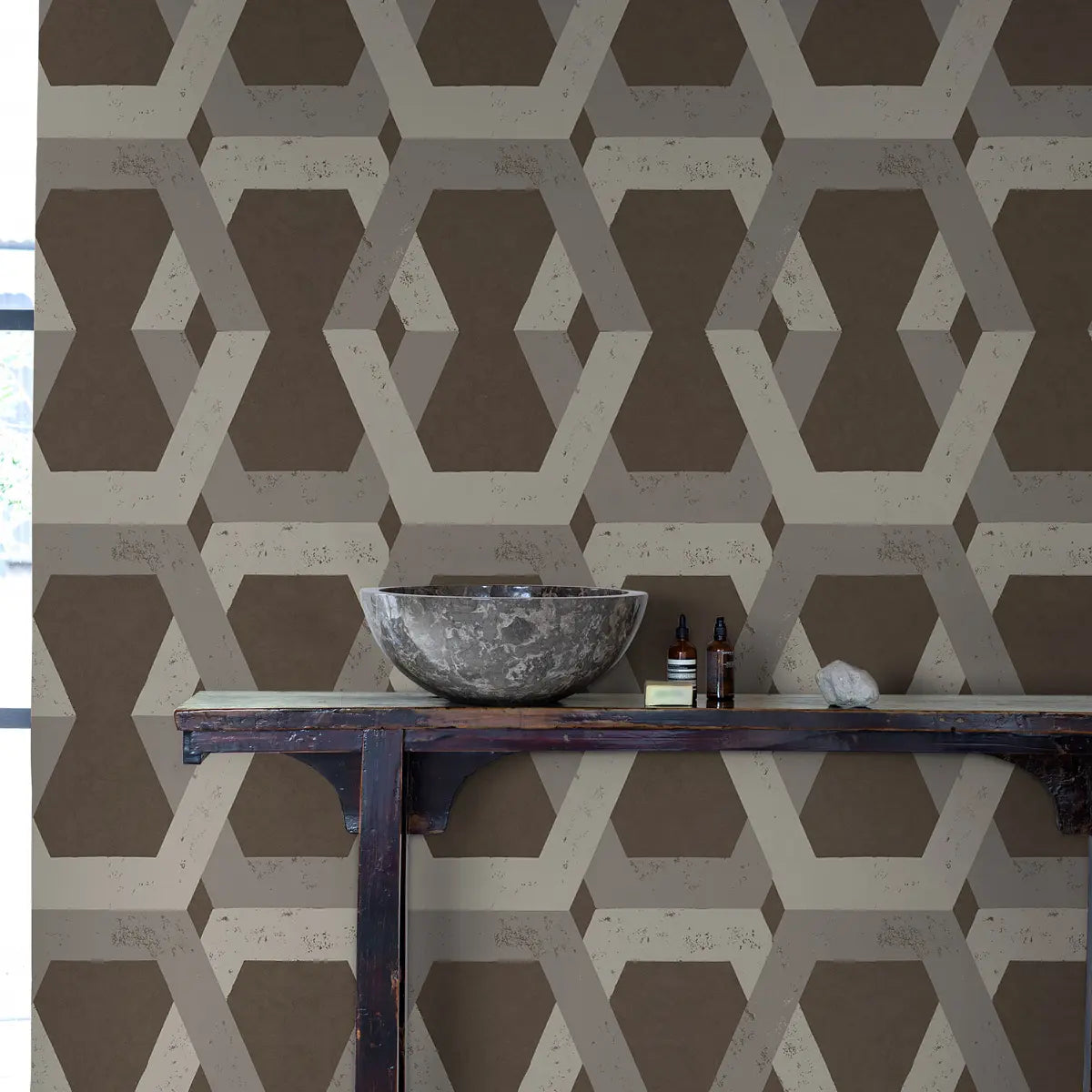 Tribe Wallpaper in an interior setting