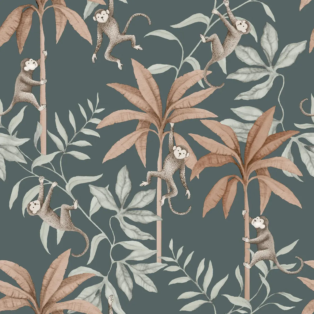 Jungle Friends Wallpaper - Midnight