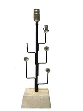 Load image into Gallery viewer, vintage mid-century modern black metal table lamps-pair