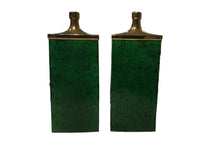 Load image into Gallery viewer, green malachite vases-pair
