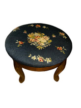 Load image into Gallery viewer, vintage needle point foot stool