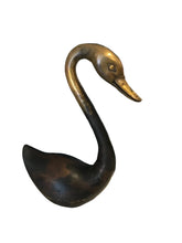 Load image into Gallery viewer, vintage black and brass swan sculpture