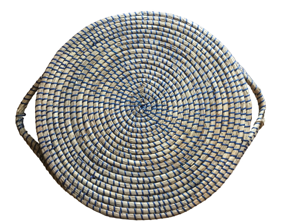 large round woven tray