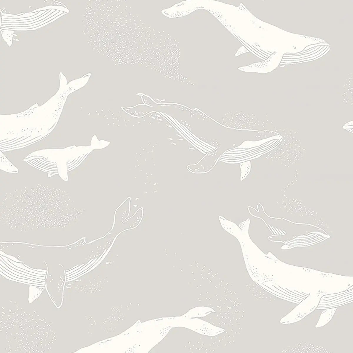Whales Wallpaper - Grey
