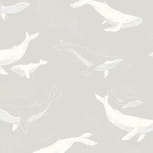 Load image into Gallery viewer, Whales Wallpaper - Grey