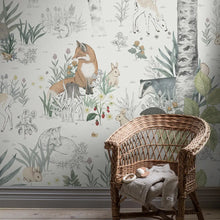 Load image into Gallery viewer, Magic Forest Mural Wallpaper in an interior setting