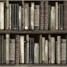 Load image into Gallery viewer, FAUX BOOKSHELVES PEEL AND STICK WALLPAPER