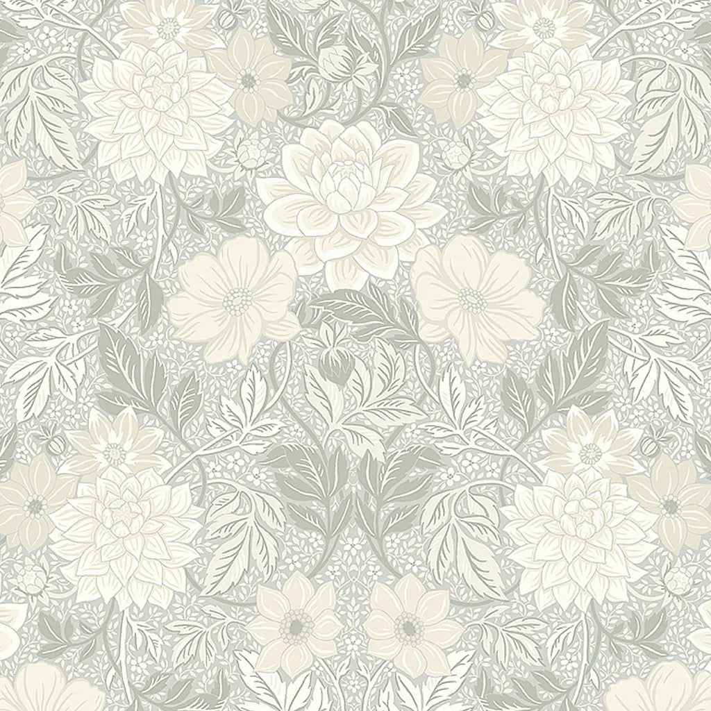 Dahlia Garden Wallpaper - Natural