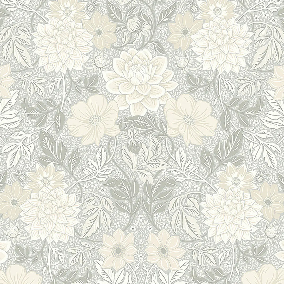 Dahlia Garden Wallpaper - Natural