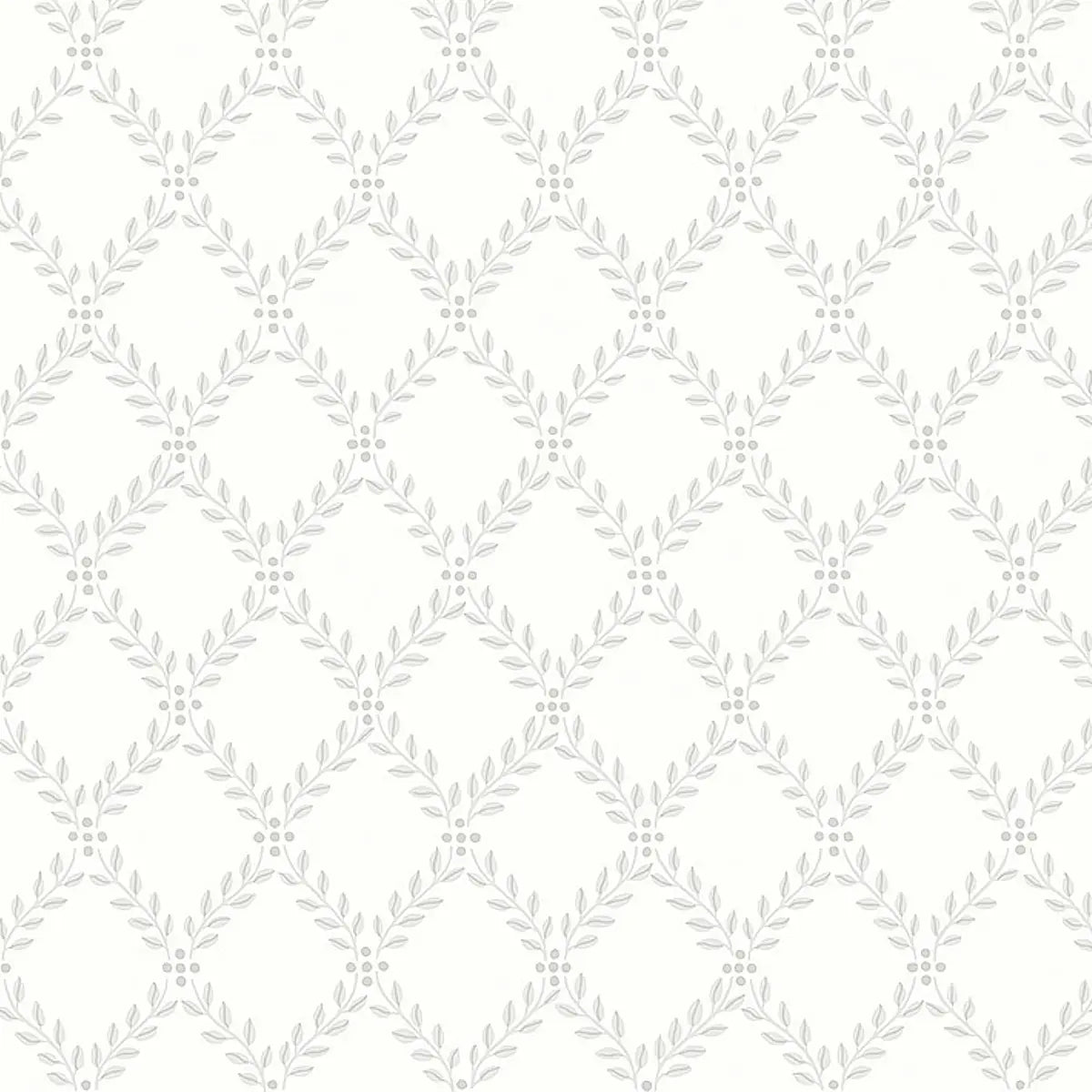 Trellis Leaves Wallpaper - Grey