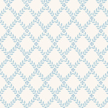 Load image into Gallery viewer, Trellis Leaves Wallpaper - Blue