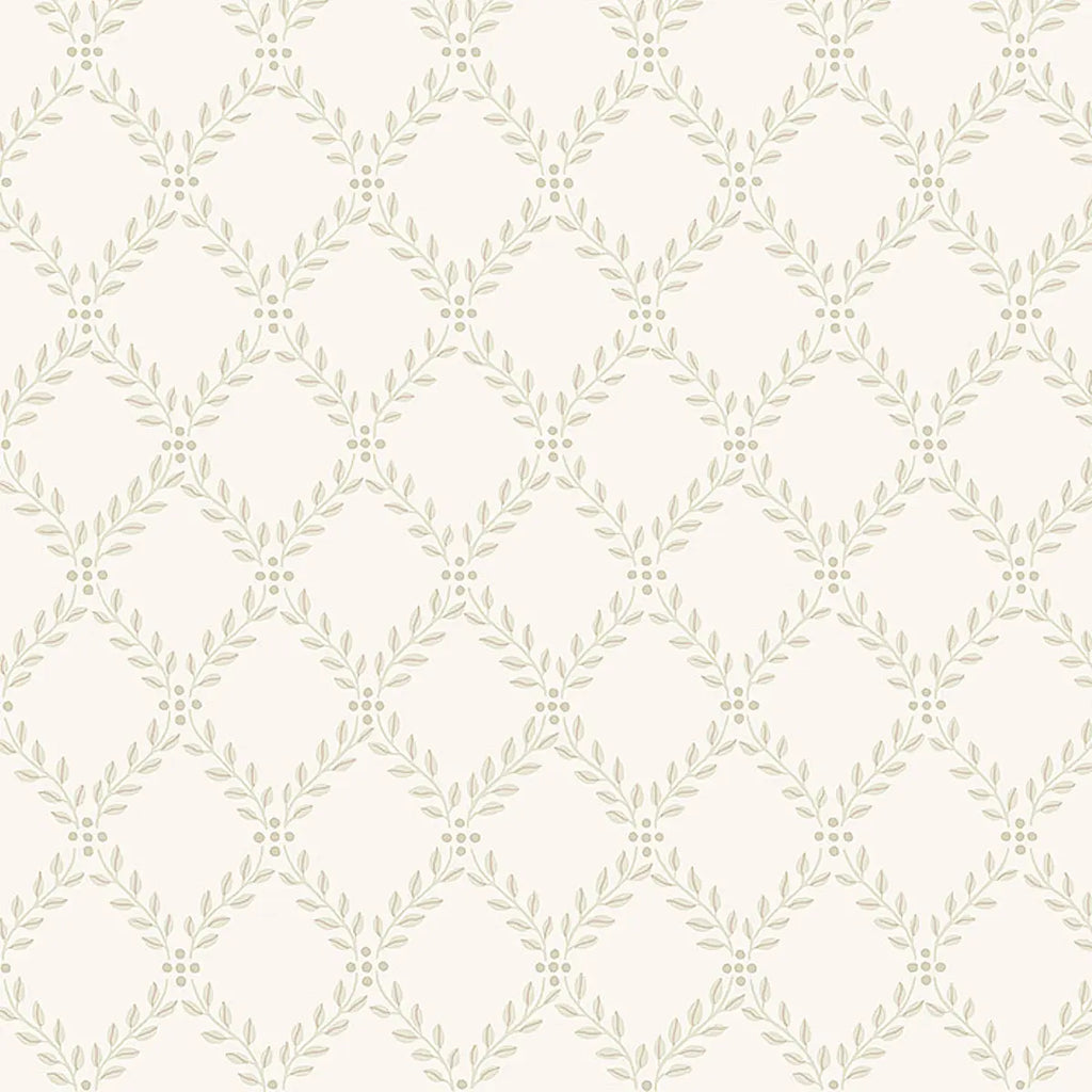Trellis Leaves Wallpaper - Natural