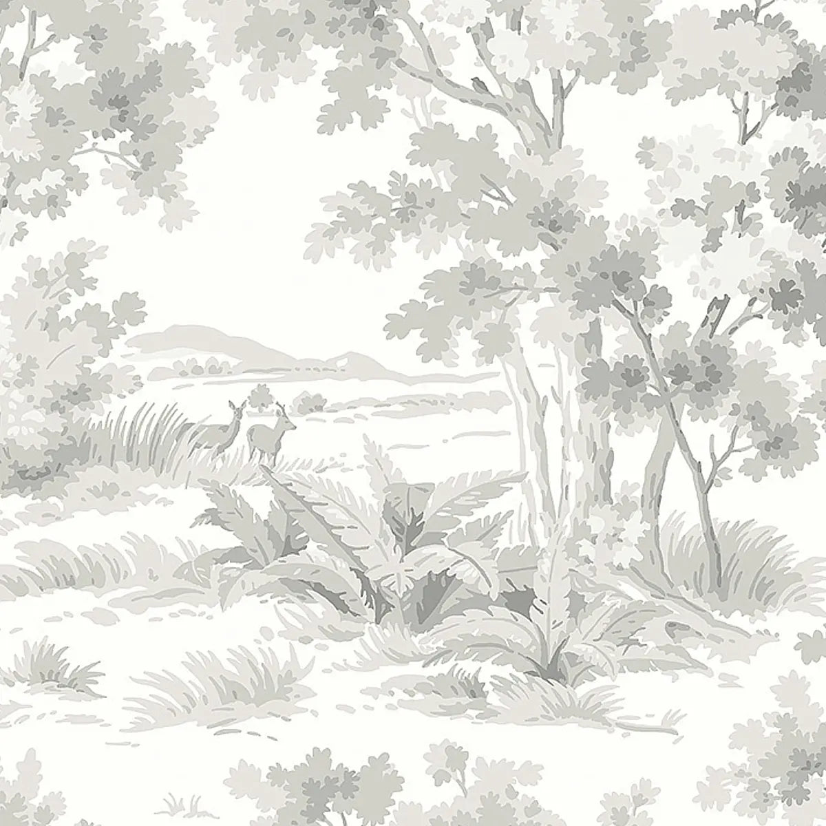 Countryside Morning Wallpaper - Grey