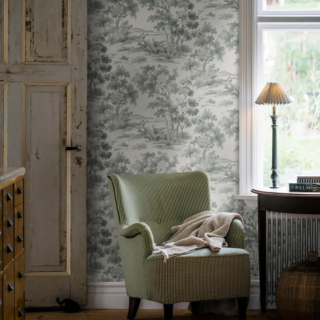 Countryside Morning Wallpaper in an interior setting