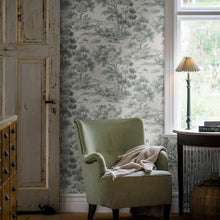 Load image into Gallery viewer, Countryside Morning Wallpaper in an interior setting