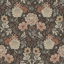 Load image into Gallery viewer, Dahlia Garden Wallpaper - Brown