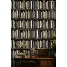 Load image into Gallery viewer, FAUX BOOKSHELVES PEEL AND STICK WALLPAPER