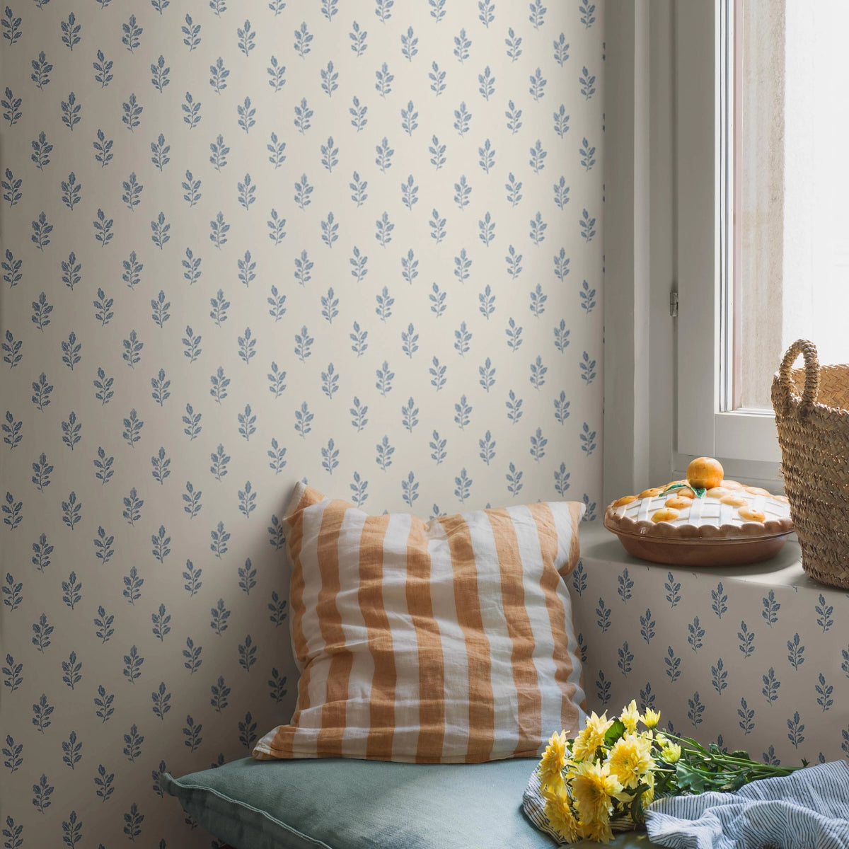 Little Oak Wallpaper in an interior setting