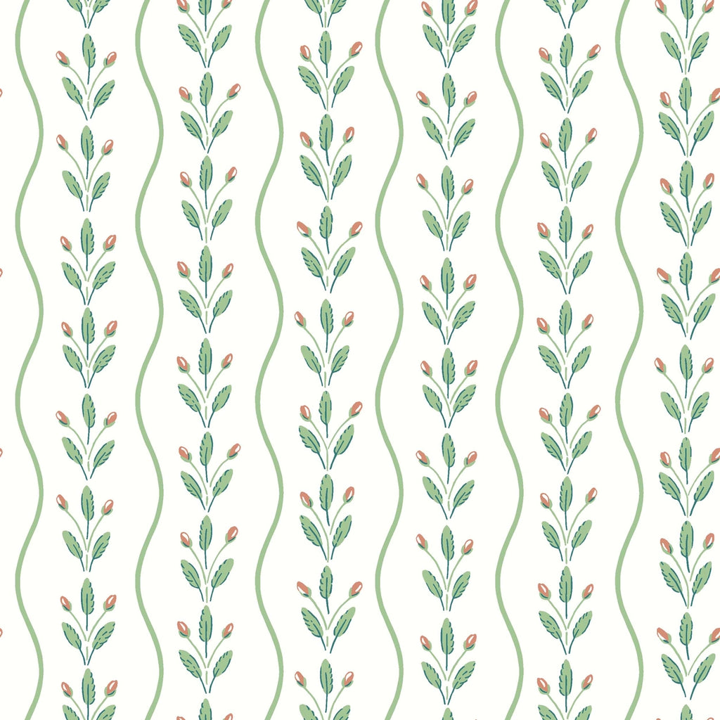 Flower Buds Wallpaper - Green