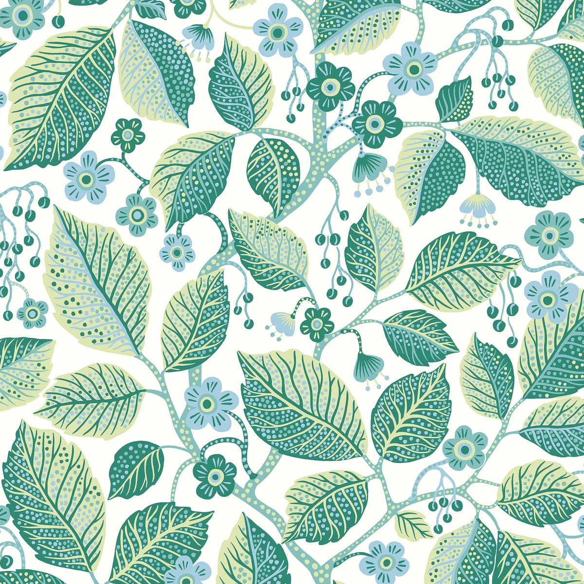 Elm Tree Wallpaper - Blue And Green