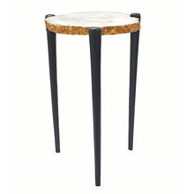 Load image into Gallery viewer, White Agate Side Table with Metal Legs