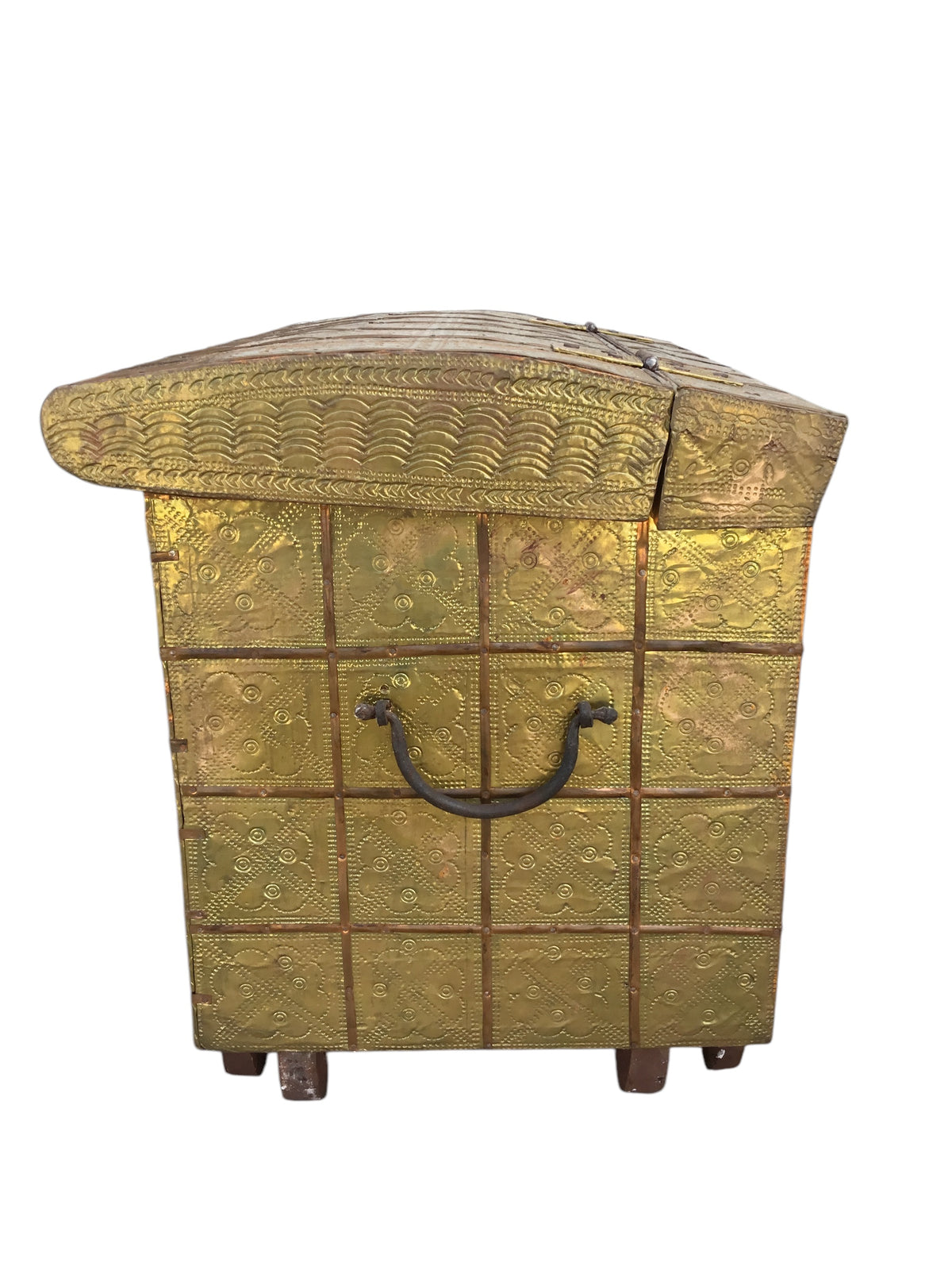 vintage copper & wood chest
