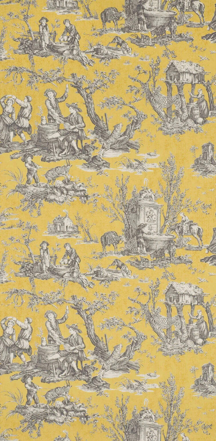 Coutances wallpaper in Primerose yellow