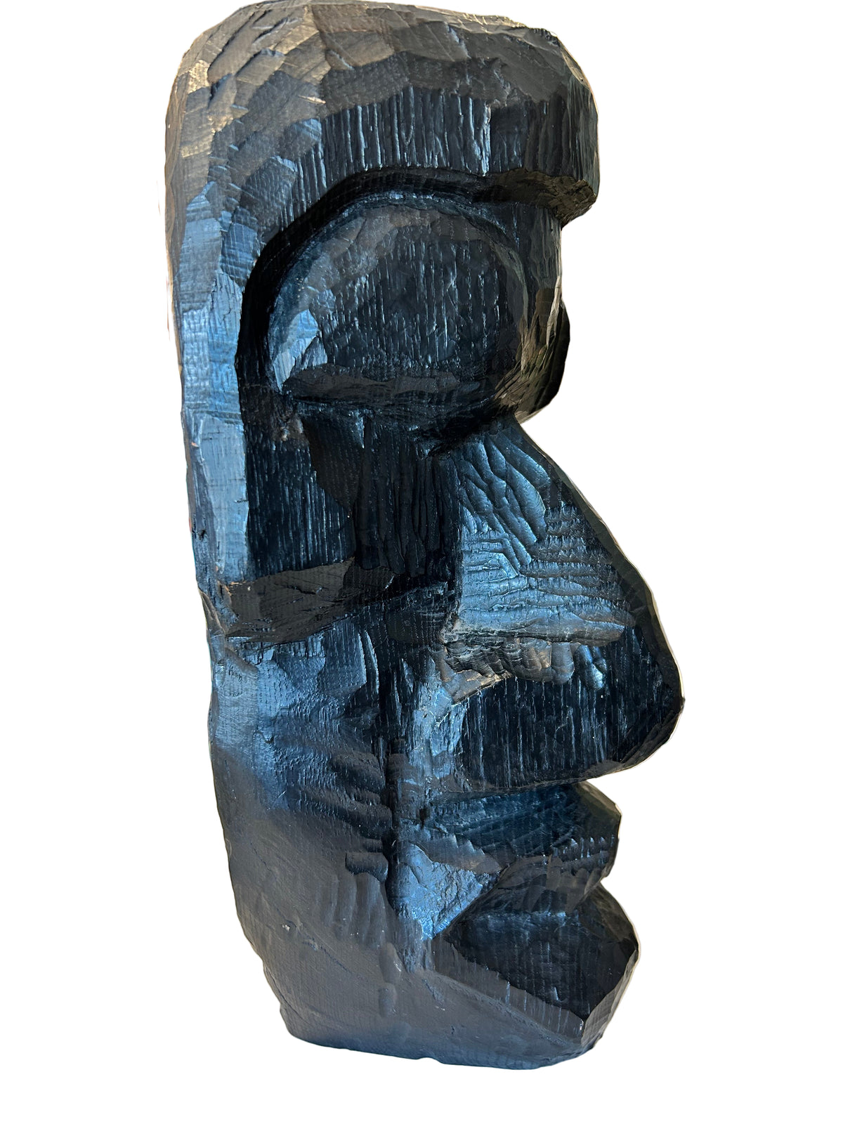 hand carved wood head