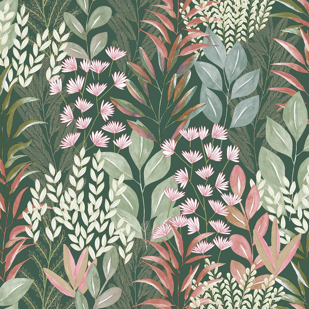 Serene Meadow Wallpaper - Green pattern