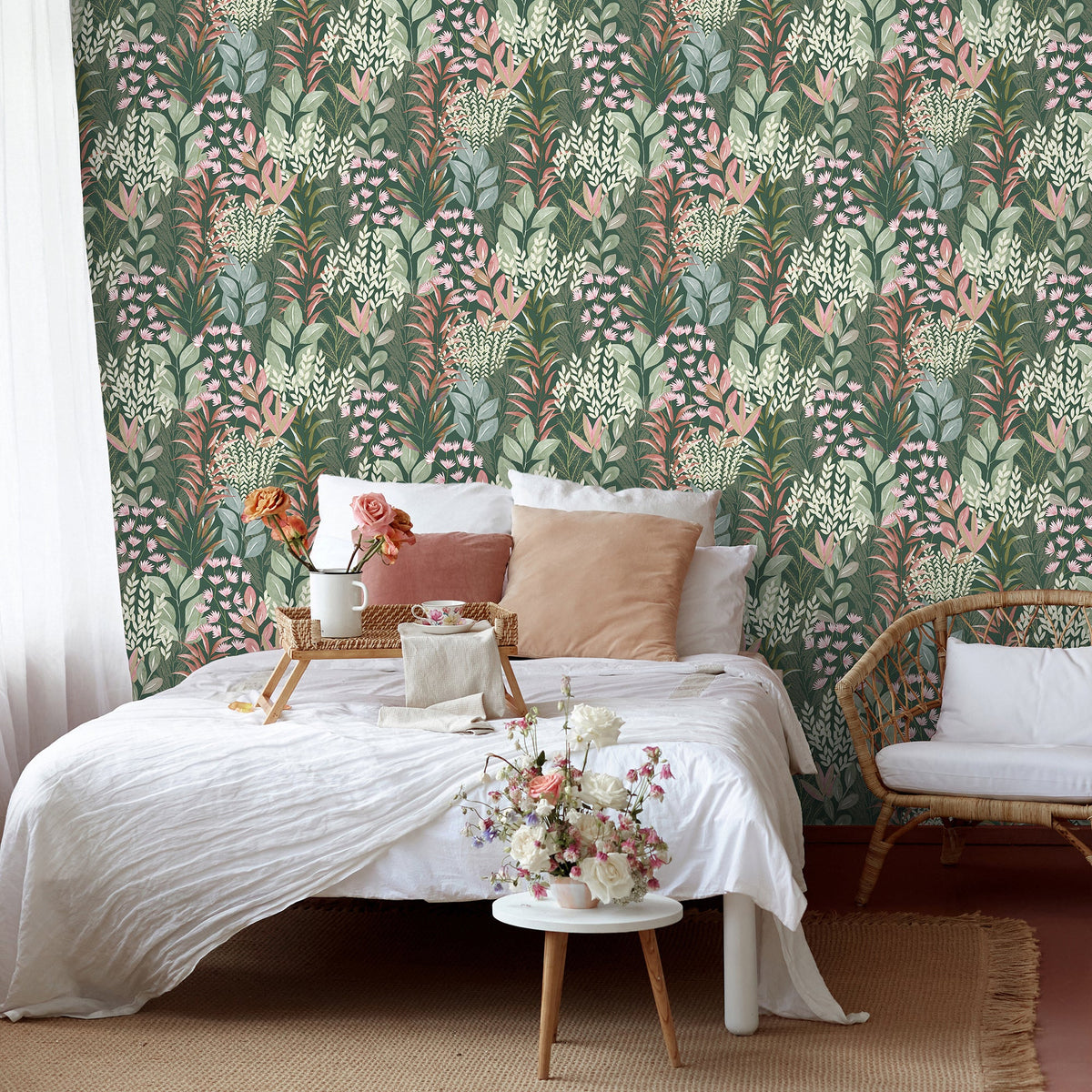 Serene Meadow Wallpaper - Green room view