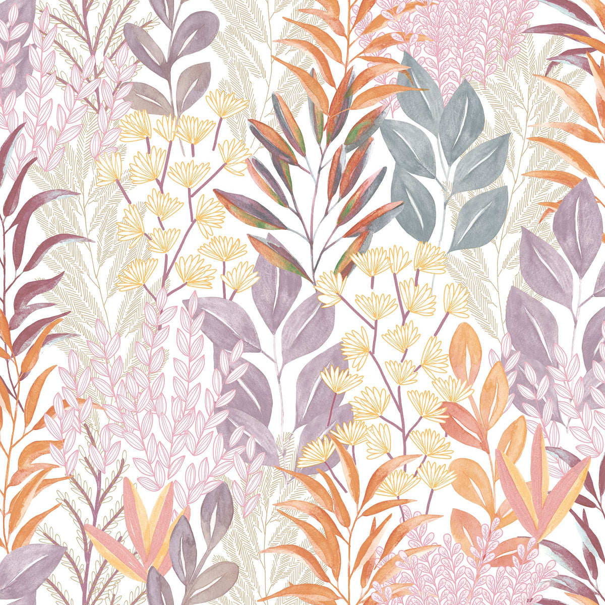 Serene Meadow Wallpaper - Purple pattern