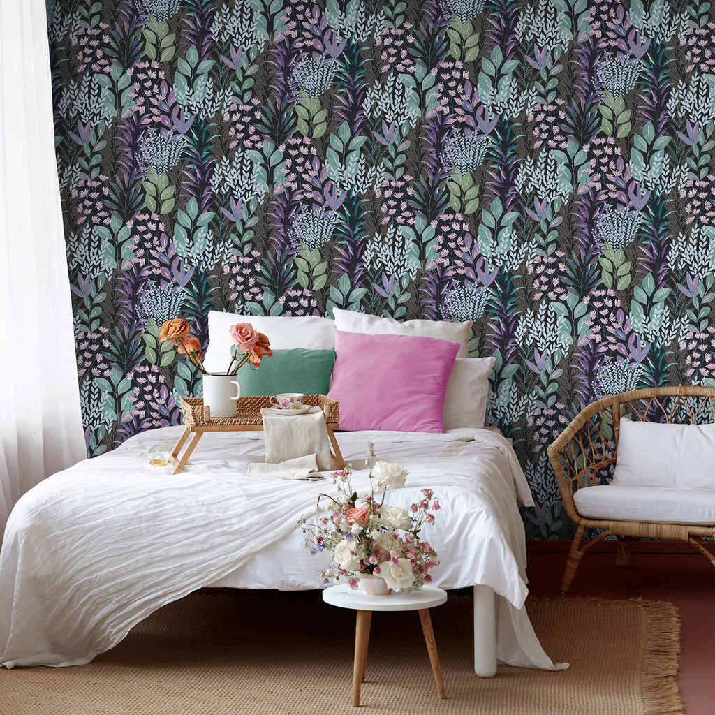 Serene Meadow Wallpaper - Black room view
