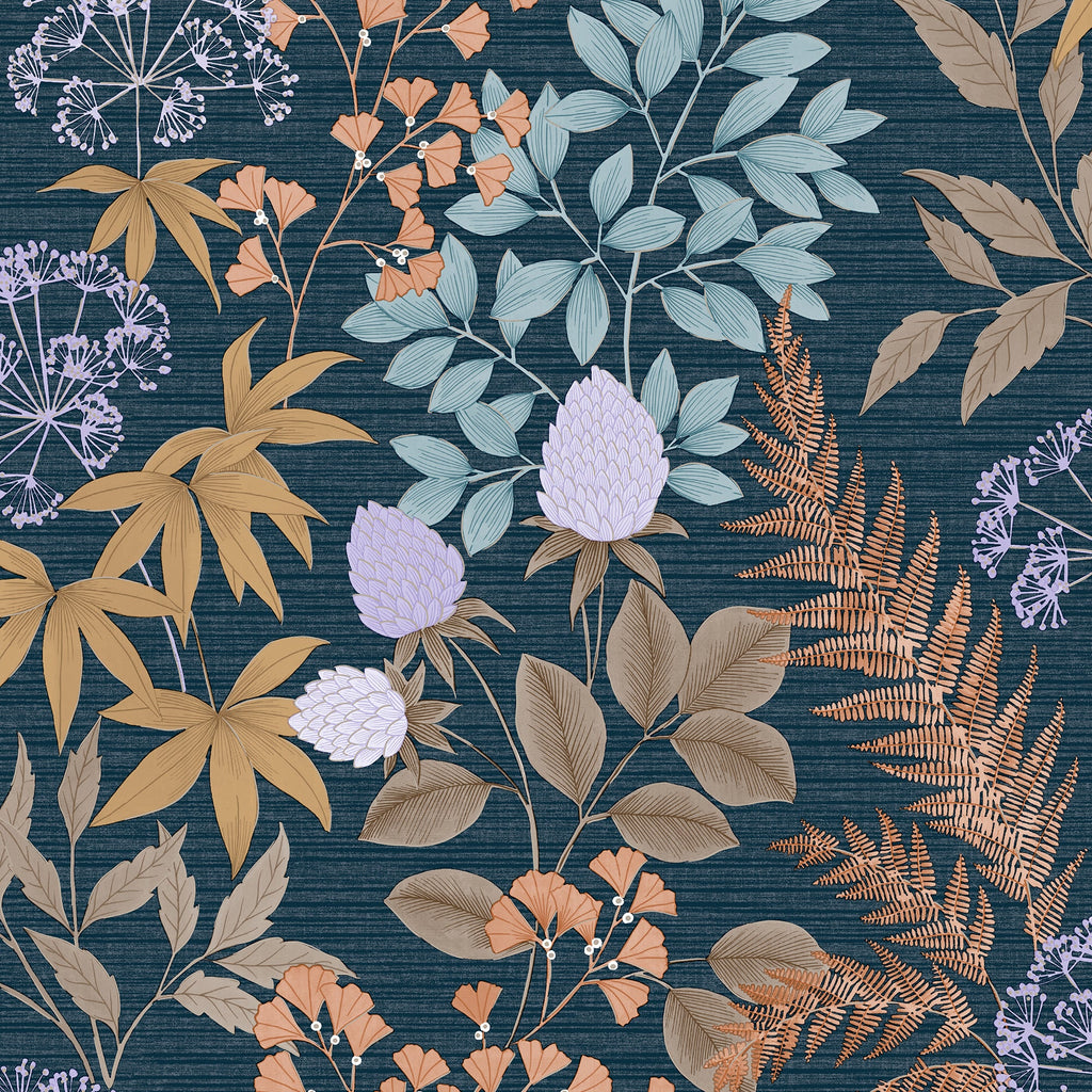 Gilded Bloom Wallpaper - Blue pattern