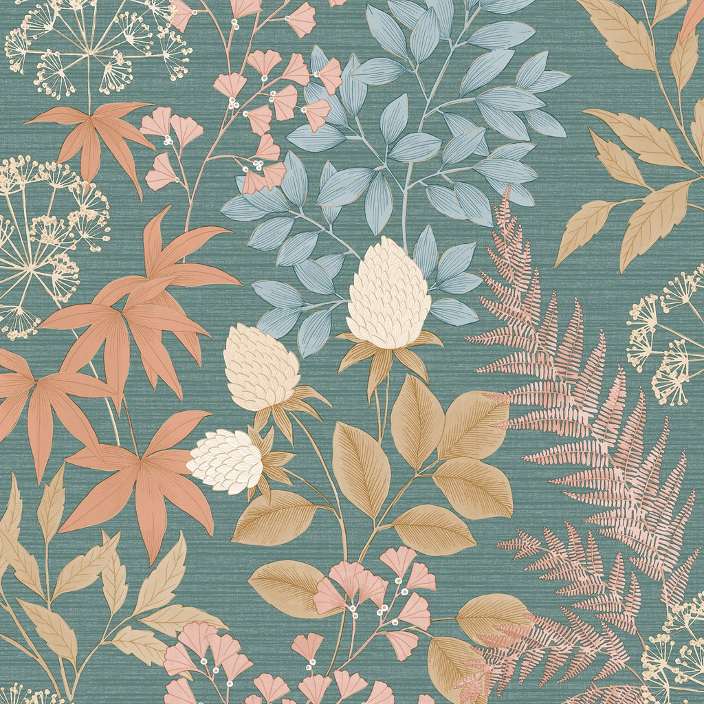 Gilded Bloom Wallpaper - Green pattern