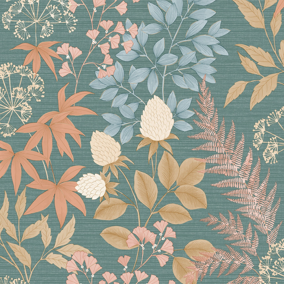 Gilded Bloom Wallpaper - Green pattern